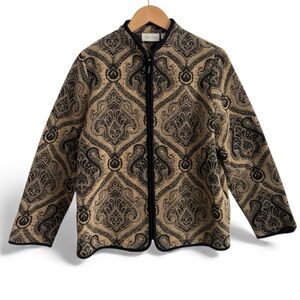 Studio Works Tapestry Zip Front Jacket Cotton Blend Medium